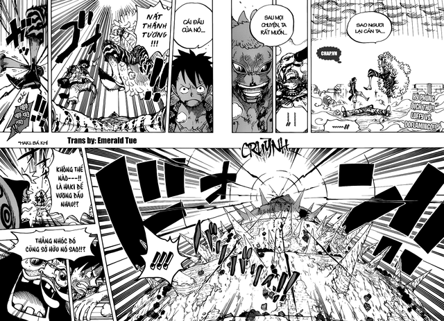  Cuộc đụng độ Haki Bá Vương giữa Luffy và Doflamingo cũng gây ra chấn động rất lớn. Xem lại tại Arc Dressrosa, chaper 782, tập 723 