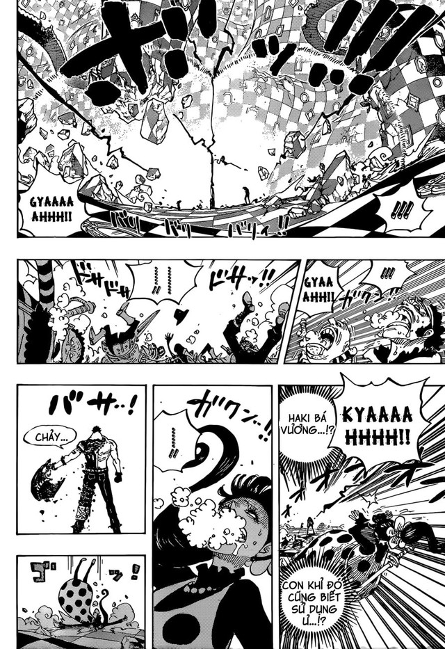  Luffy cùng Katakuri sử dụng haki bá vương làm “đám khán giả ồn ào” xem vào trận đấu tay đôi của họ bất tỉnh để không ai làm phiền “cuộc chiến của 2 người đàn ông” được nữa. Xem lại tại Arc Đảo Bánh, chaper 893. 