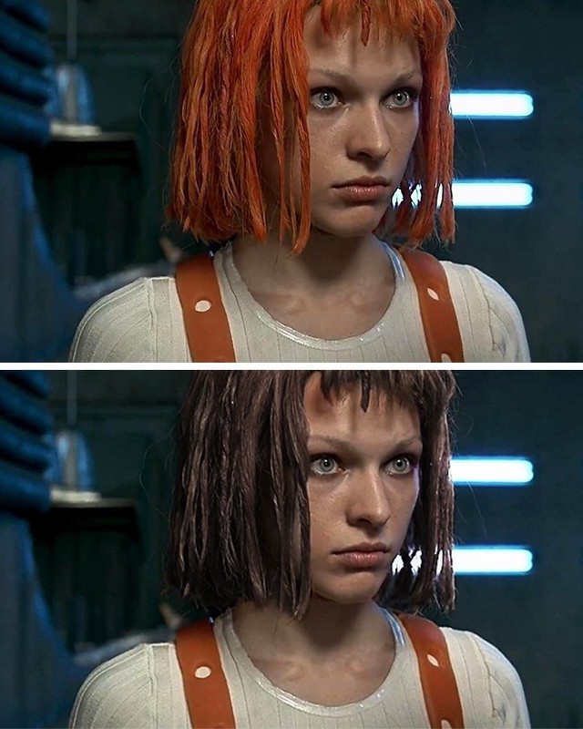  Nhân vật Leeloo trong The Fifth Element được mọi người đặc biệt chú ý đến mái tóc màu cam đỏ rực, nay nhuộm đen thế này chắc hẳn chẳng mấy ai có thể nhận ra. 