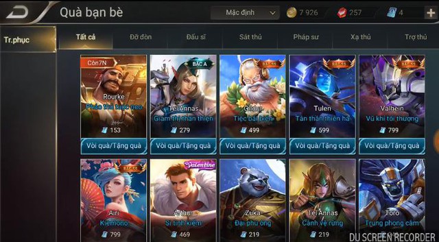  Chỉ có skin phụ của Rourke là game thủ Liên Quân Mobile được mua bằng quân huy với giá ưu đãi trong khoảng thời gian nhất định. 