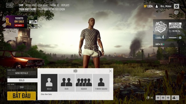 Màn hình chính của PUBG và những tính năng mà bạn cần chú ý