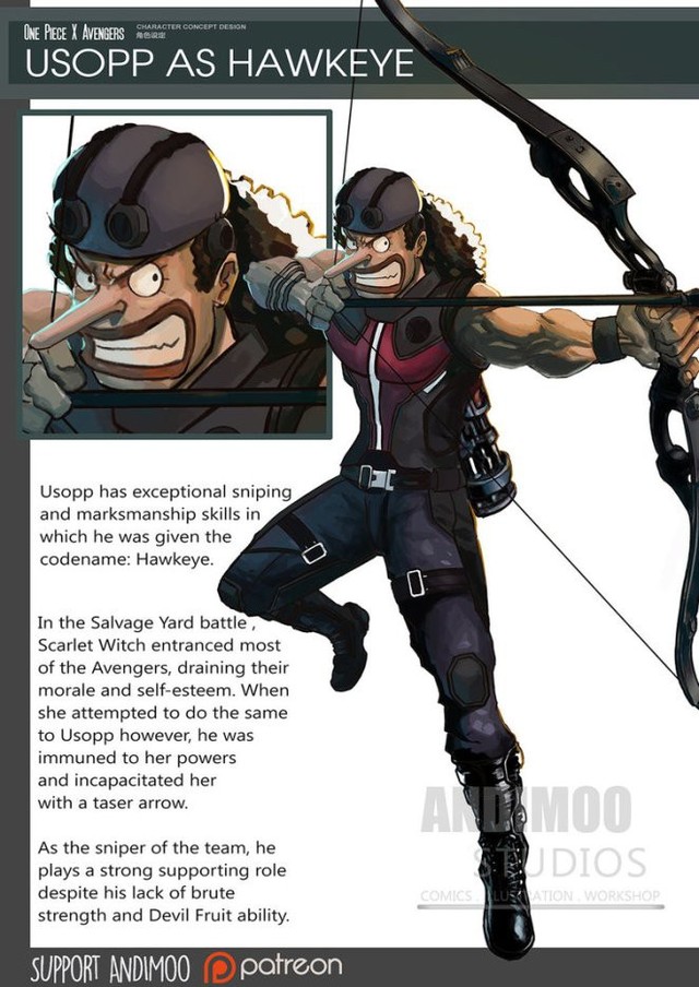  Usopp trở thành Hawkeye là cực kỳ chính xác. 