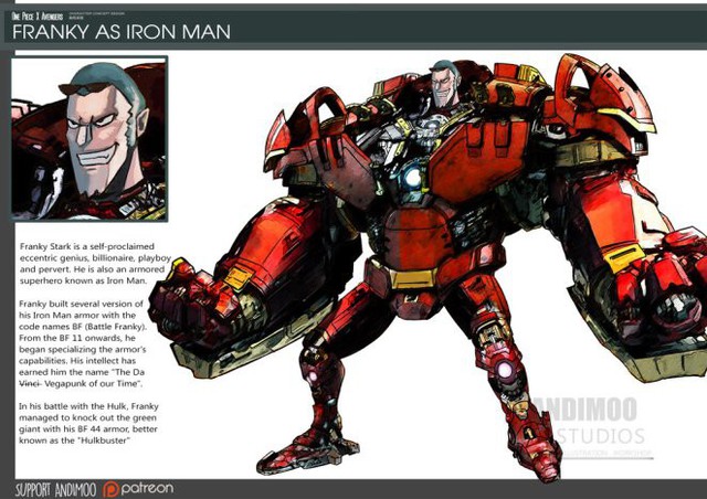  Franky trở thành Iron-Man. 
