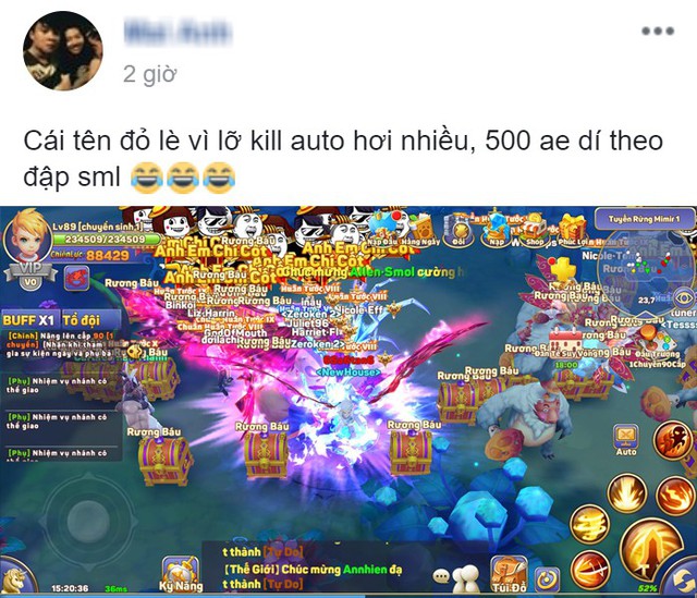 Chỉ vì dùng Auto “ngu”, nữ game thủ bị cả server dí theo đập cho chết đi sống lại