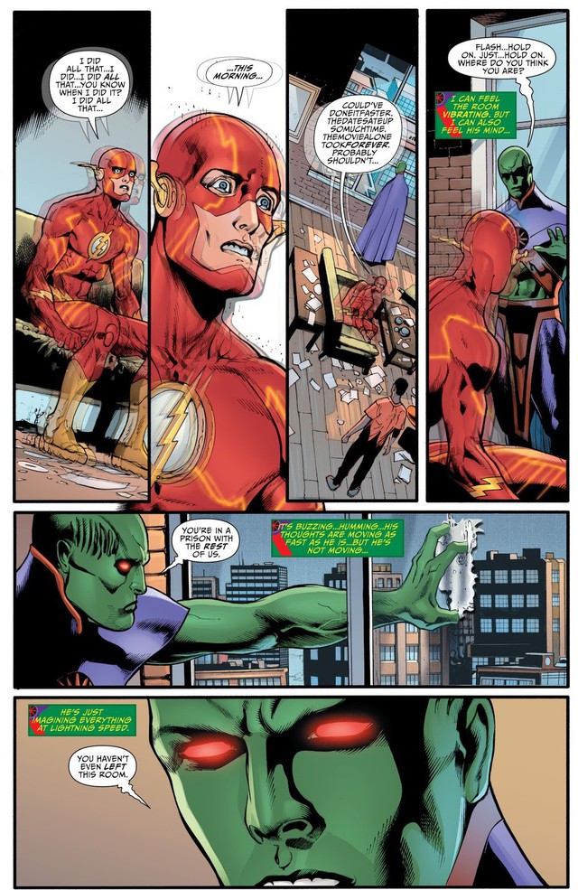  Martian Manhunter có thể đọc tâm trí của The Flash trong sự cố gắng (Justice League Of America (2013) #8). 