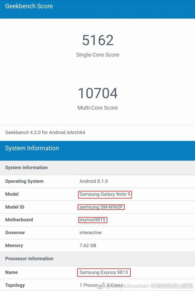 Galaxy Note 9 bản 8GB RAM lộ điểm Geekbench cực khủng - Ảnh 2.