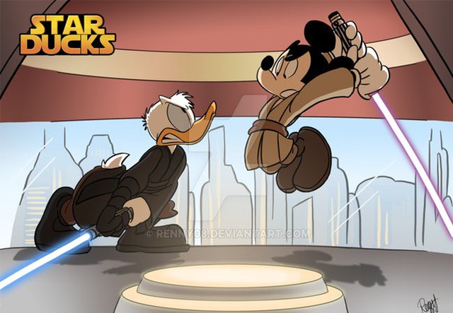 Khi các nhân vật của nhà Chuột rủ nhau tới vũ trụ Star Wars náo loạn - Ảnh 9.