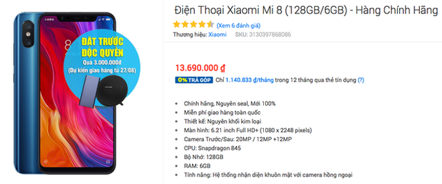Xiaomi Mi 8 lặng lẽ bán chính hãng tại VN với giá loạn lạc, cạnh tranh trực tiếp với hàng xách tay - Ảnh 3.