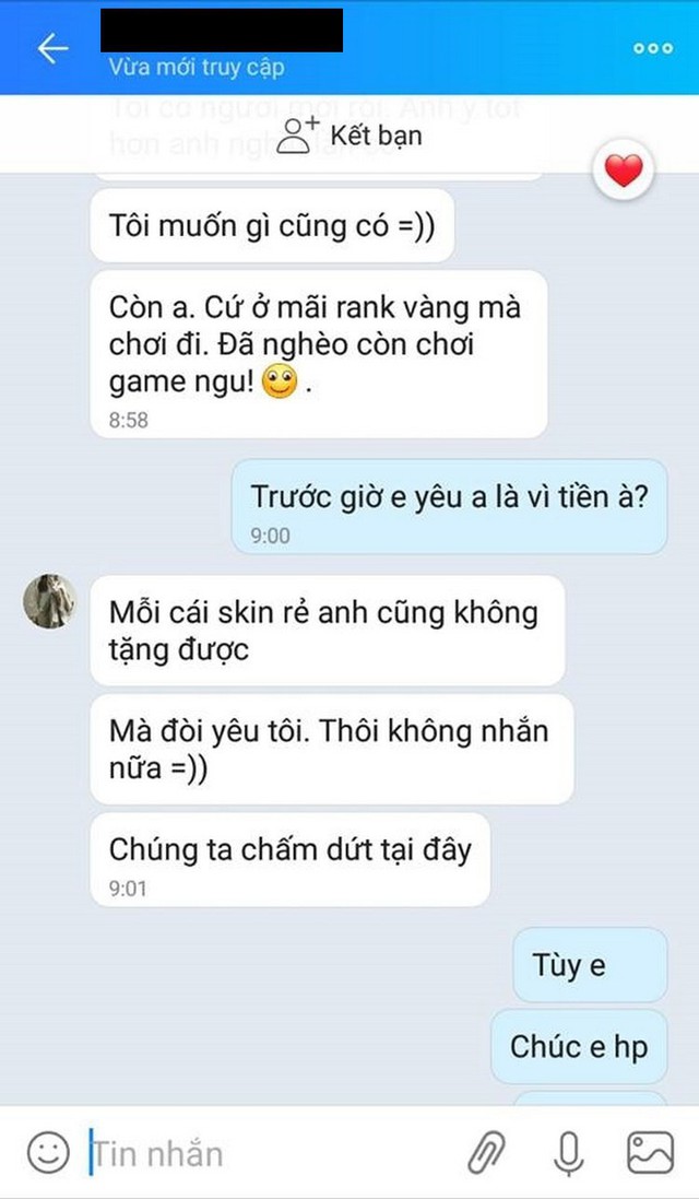 Chia tay người yêu vì không được tặng skin - Lý do dứt tình siêu cấp vô địch vũ trụ của game thủ... - Ảnh 2.