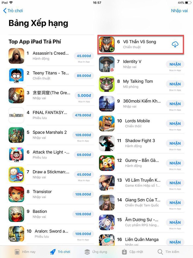 Võ Thần Vô Song đang quá HOT! Chiếm ngay Top 1 trên CH Play, Top 6 Apple Store chỉ sau 2 ngày ra mắt - Ảnh 3.