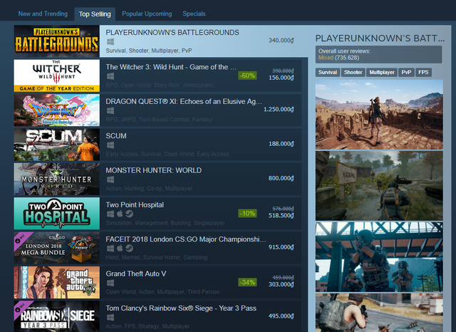 Sau tất cả, PUBG lại lấy lại vị trí số 1 trên bảng xếp hạng Top Selling Steam - Ảnh 1.