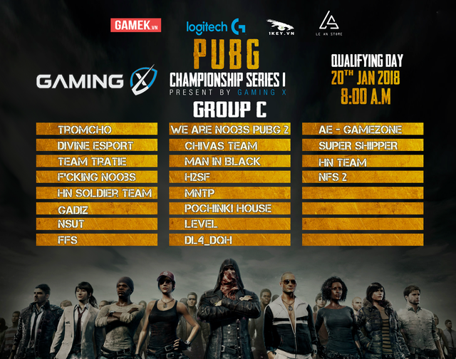 Công bố bảng thi đấu giải Gaming X – PUBG CHAMPIONSHIP SERIES 1, cuối tuần này là các team đoạt 30 triệu đồng rồi