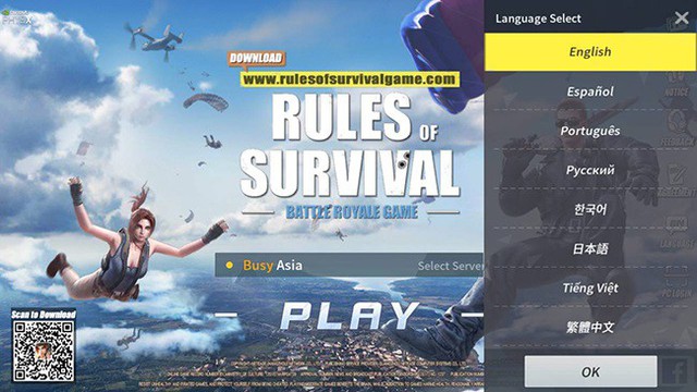 Cộng đồng game thủ phát sốt khi Rules of Survival đã hỗ trợ tiếng Việt