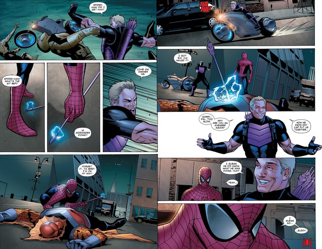 Để ủng hộ người anh em, Spider-Man đã dùng mũi tên... cắm vào người kẻ thủ ác để minh chứng Hawkeye là thiện xạ đỉnh cao - Ảnh 5.