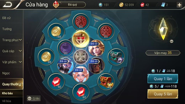 Liên Quân Mobile: Garena sẽ mất 1 tướng và 3 skin nếu làm mới Vòng quay Kho Báu - Ảnh 1.