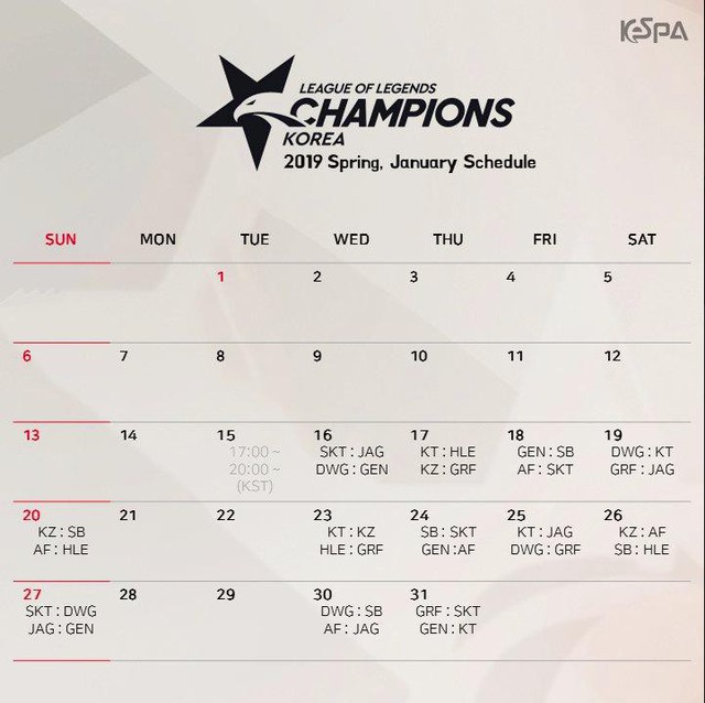 LMHT: KeSPA công bố lịch thi đấu chính thức của LCK Mùa Xuân 2019, SKT đánh ngay trận khai mạc - Ảnh 2.