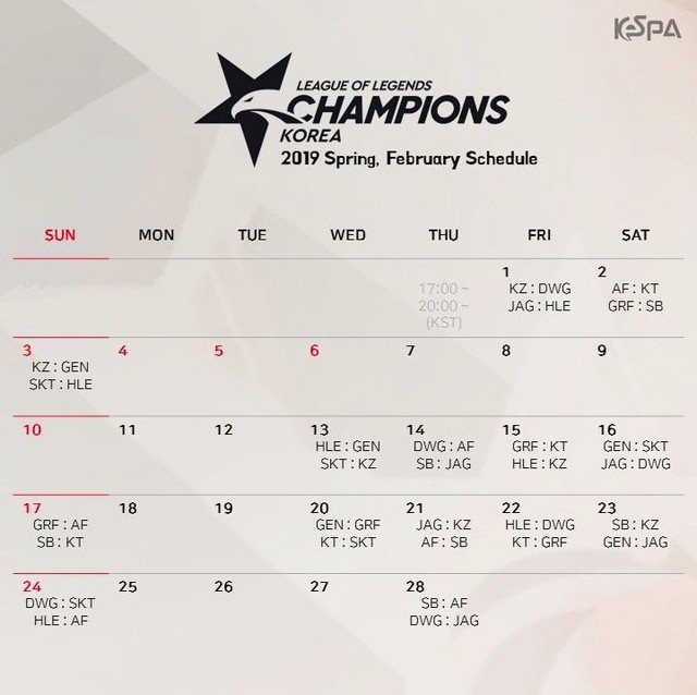LMHT: KeSPA công bố lịch thi đấu chính thức của LCK Mùa Xuân 2019, SKT đánh ngay trận khai mạc - Ảnh 3.