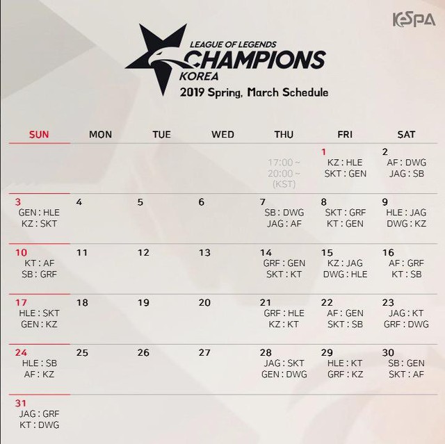LMHT: KeSPA công bố lịch thi đấu chính thức của LCK Mùa Xuân 2019, SKT đánh ngay trận khai mạc - Ảnh 4.