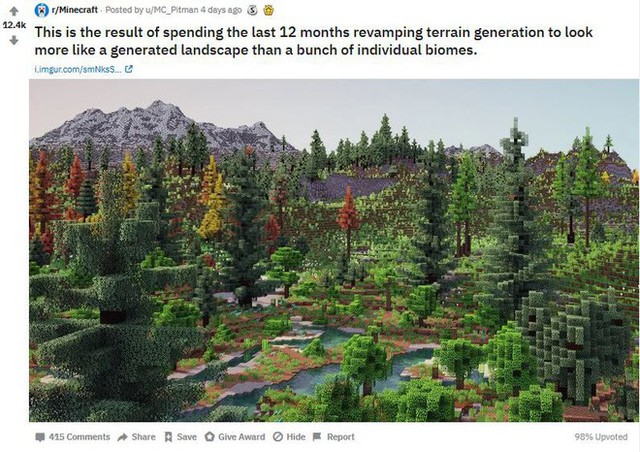 Dành cả năm trời tái tạo lại địa hình Minecraft, anh chàng khiến Reddit mê mẩn và cho ngay 12.400 upvote - Ảnh 2.