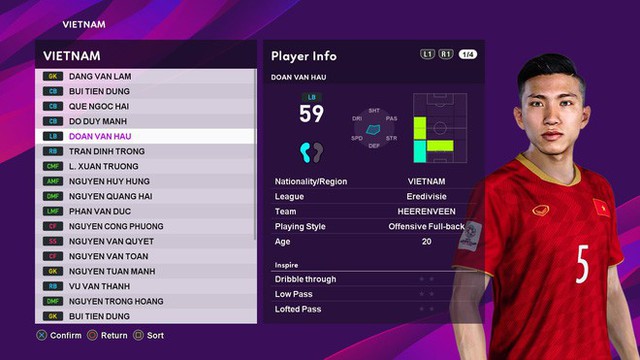 Bản mod chỉnh sửa khuôn mặt Văn Hậu, Văn Lâm trong PES 2020, cho phép trực tiếp điều khiển ĐTQG Việt Nam thi đấu - Ảnh 3.