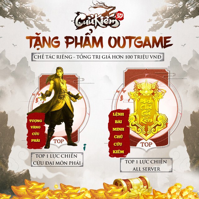 Ra mắt quá rực rỡ, Cửu Kiếm 3D tặng tượng vàng 24K cho game thủ, chế tác theo 9 môn phái! - Ảnh 3.