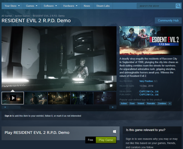 Chiều lòng game thủ, Capcom cho phép trải nghiệm Resident Evil 2 Remake miễn phí ngay trên Steam - Ảnh 1.