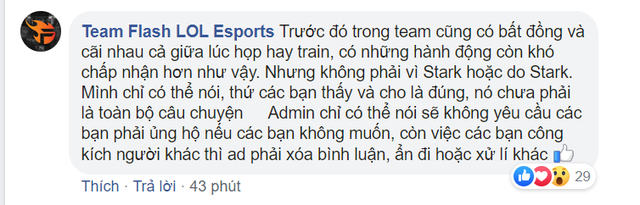 LMHT: Team Flash lên tiếng bảo vệ Stark sau cơn bão, cộng đồng mạng chỉ trích Thôi đừng bao che - Ảnh 3. LMHT: Team Flash lên tiếng bảo vệ Stark sau cơn bão, cộng đồng mạng chỉ trích Thôi đừng bao che - Ảnh 3.