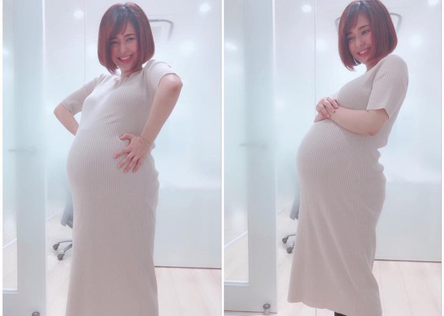 Thánh nữ Aoi Sora khoe bụng bầu 8 tháng, dự tính sinh 2 bé trai giữa tháng này - Ảnh 2.