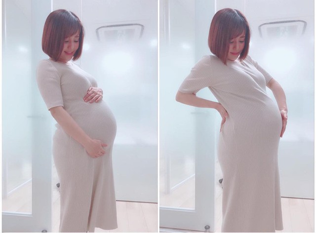 Thánh nữ Aoi Sora khoe bụng bầu 8 tháng, dự tính sinh 2 bé trai giữa tháng này - Ảnh 1.