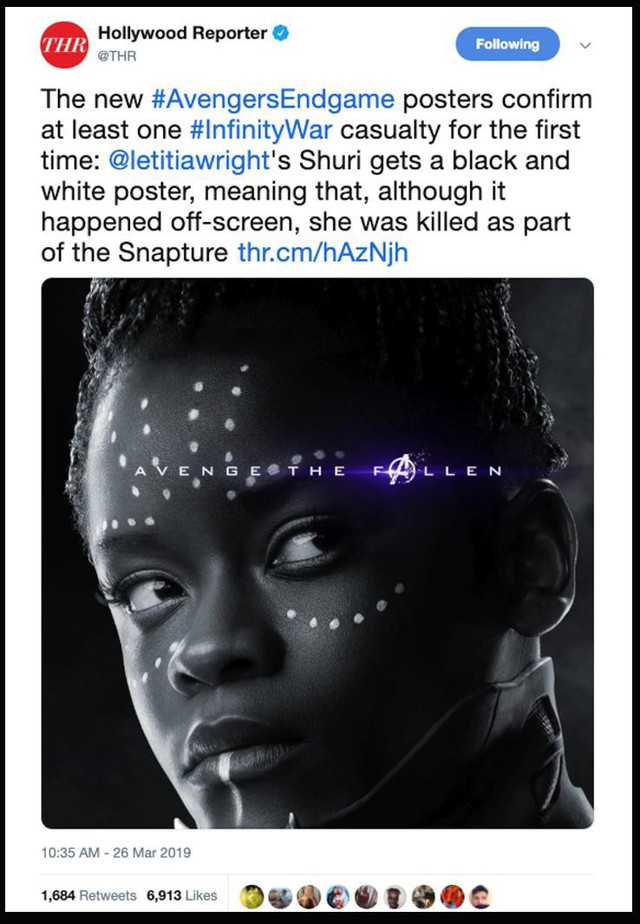 Dân tình dậy sóng khi poster Endgame xác nhận công chúa Wakanda Shuri sẽ chết - Ảnh 2.