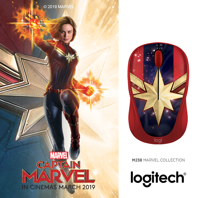 Ăn theo phim siêu anh hùng mới, Logitech lập tức tung ra chuột Captain Marvel cực đẹp - Ảnh 1.