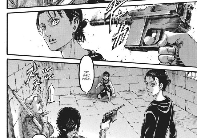 Attack On Titan: 3 lý do khiến Pieck dám đối mặt và chĩa súng đe dọa Eren Jeager cuối chap 115 - Ảnh 1.