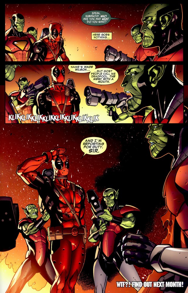 Ham muốn sức mạnh của chàng bựa Deadpool, cả đàn Skrull rủ nhau “bay màu” - Ảnh 1.