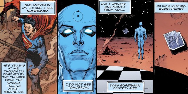 Tại sao Dr. Manhattan, cựu siêu anh hùng sở hữu năng lựa tựa Chúa Trời lại muốn thay đổi đa vũ trụ DC? - Ảnh 1.