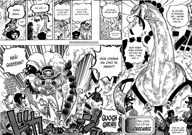 One Piece 946: Tứ Hoàng Big Mom thể hiện sức mạnh kinh hoàng - Một đấm lún đầu quyền Queen Đại Dịch - Ảnh 5.