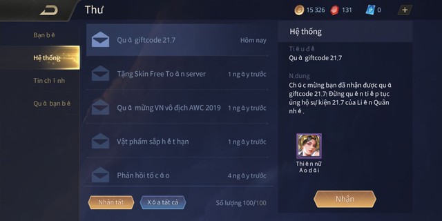 Liên Quân Mobile: Hướng dẫn cách nhận FREE hàng tồn kho Ilumia Thiên Nữ Áo Dài - Ảnh 4.