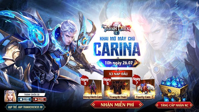 Ra mắt server mới Carina, Thánh Chiến 3D tặng Gift Code dành cho các tân thủ trải nghiệm - Ảnh 1.