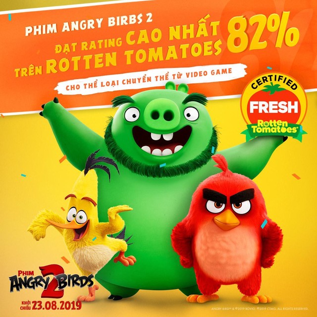 Mở màn với 83% cà chua tươi trên Rotten Tomatoes, Angry Birds 2 nhận mưa lời khen từ dàn sao và cộng đồng mê phim - Ảnh 3.