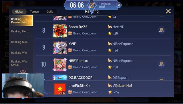 Liên Quân Mobile: Streamer Việt đạt Top 1 Thách Đấu Indonesia, đặt Quốc kỳ làm Avatar đầy tự hào - Ảnh 5. Liên Quân Mobile: Streamer Việt đạt Top 1 Thách Đấu Indonesia, đặt Quốc kỳ làm Avatar đầy tự hào - Ảnh 5.