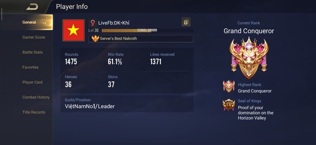 Liên Quân Mobile: Streamer Việt đạt Top 1 Thách Đấu Indonesia, đặt Quốc kỳ làm Avatar đầy tự hào - Ảnh 2. Liên Quân Mobile: Streamer Việt đạt Top 1 Thách Đấu Indonesia, đặt Quốc kỳ làm Avatar đầy tự hào - Ảnh 2.