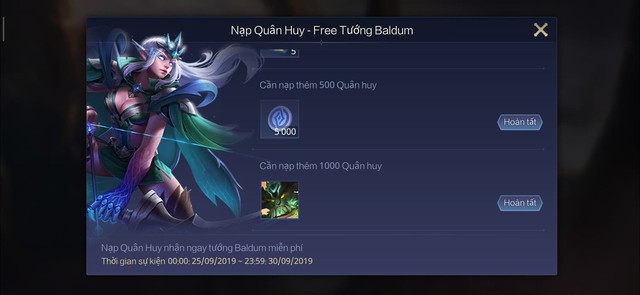 Liên Quân Mobile: Garena tặng FREE tướng Baldum cho game thủ nạp 500 nghìn đồng - Ảnh 2. Liên Quân Mobile: Garena tặng FREE tướng Baldum cho game thủ nạp 500 nghìn đồng - Ảnh 2.