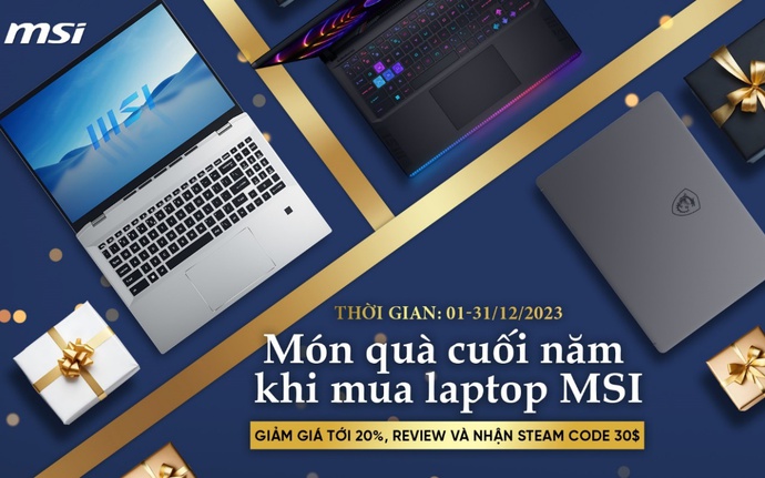 Món quà cuối năm với laptop MSI