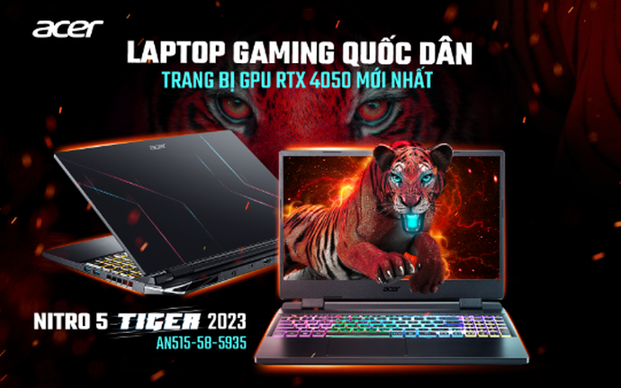 Laptop Gaming quốc dân Acer Nitro 5 Tiger 2023: Trang bị card RTX 4050 mới nhất