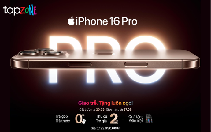 iPhone 16 Series chính thức Pre Order tại TopZone - Đặt nhanh tay nhận ưu đãi khủng