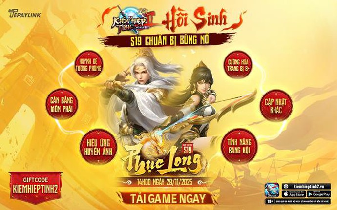 Kiếm Hiệp Tình 2 Mobile "hồi sinh", S19 chuẩn bị bùng nổ