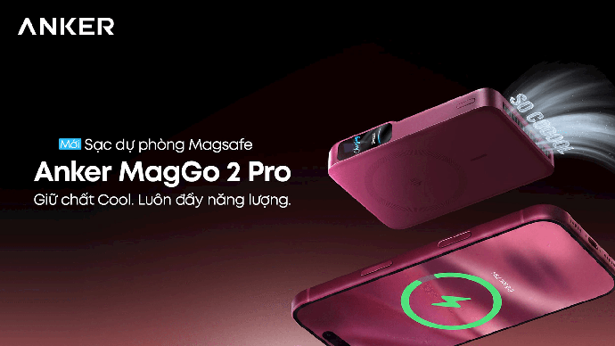 MagGo Power Bank 2 Pro - Pin dự phòng "mát lạnh" của Anker ra mắt: Sạc 50% pin trong 25 phút, "hạ hỏa" ở mức 36°C