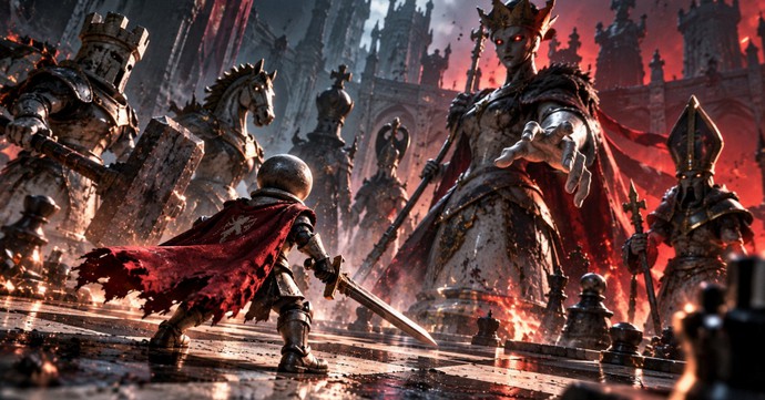 Steam sắp có một tựa game Soulslike siêu dị, biến bàn cờ thành chiến trường, phong cách chơi độc đáo