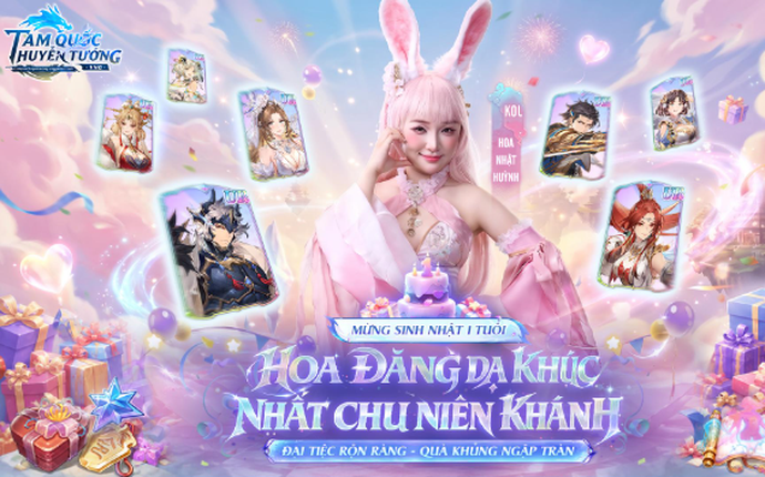Hoa Nhật Huỳnh hóa Tiểu Thố xinh đẹp, khuấy động đại tiệc sinh nhật 1 tuổi Tam Quốc Huyễn Tướng VNG