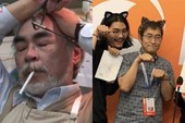 Loạt meme hài hước về sự đối lập giữa đạo diễn Miyazaki Hayao và họa sĩ Junji Ito