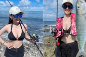 Mặc bikini gợi cảm đi câu cá, hot girl xinh đẹp nhận tranh cãi trái chiều
